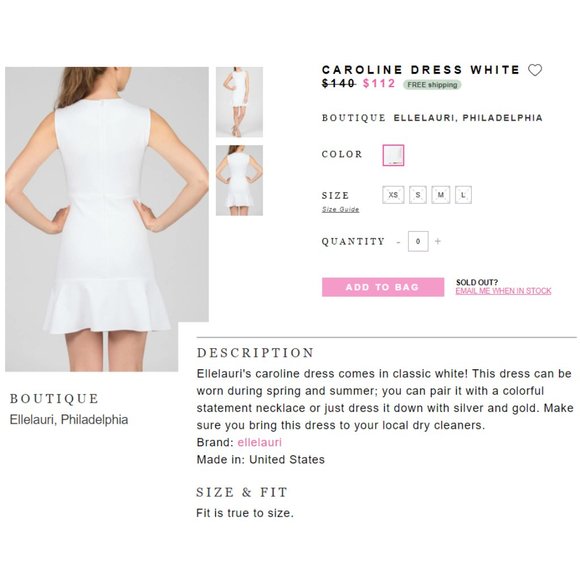 NWT ELLE LAURI White Caroline Flare Mini Dress | Size S - Picture 3 of 6